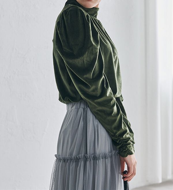 RANAN（ラナン）の「ベロアパワショルハイネックプルオーバー（カットソー）」｜詳細画像