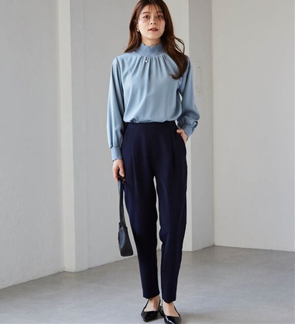 RANAN（ラナン）の「スカラップリブニット使いブラウス（ブラウス）」｜詳細画像