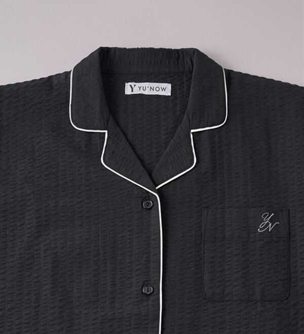 YU'NOW（ユナウ）の「【半袖＋ロングパンツ】綿１００％サッカーシャツパジャマ（パジャマ・ルームウェア）」｜詳細画像