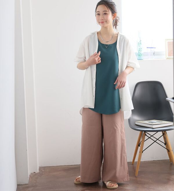 A HAPPY MARILYN（アハッピーマリリン）の「【Ｍ～８Ｌ／選べる裾】【接触冷感・吸水速乾】さらさらタンクトップ（タンクトップ・キャミソール）」｜詳細画像