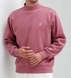 「＜チャンピオン＞モックネック裏起毛トレーナー（メンズトレーナー）」｜グレイッシュピンク