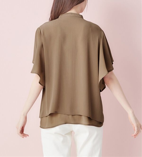 alotta（アロッタ）の「楊柳シフォンバンドカラーブラウス（ブラウス）」｜詳細画像