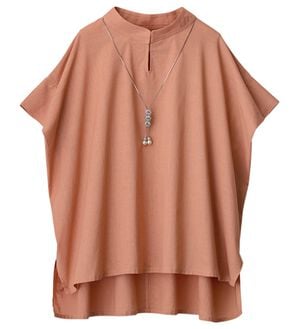 ルフラン（ルフラン）の「＜マジックスリム＞二の腕ほっそり見せブラウス（ブラウス）」｜オレンジ