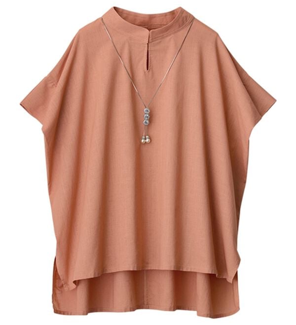 ルフラン（ルフラン）の「＜マジックスリム＞二の腕ほっそり見せブラウス（ブラウス）」｜オレンジ