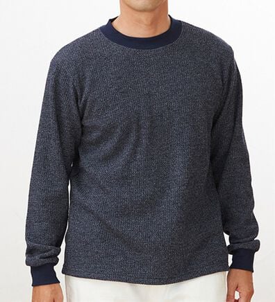 「シンプル＆プラス　裏起毛ワッフルロングＴシャツ（メンズＴシャツ）」
