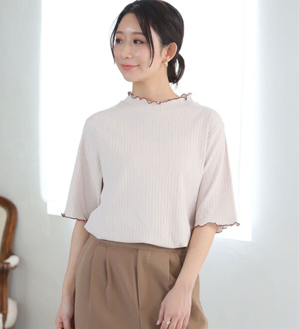 A HAPPY MARILYN（アハッピーマリリン）の「【Ｌ～８Ｌ】綿タッチで極上の着心地、選べるテレコリブトップス。（カットソー）」｜詳細画像