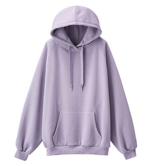 alotta（アロッタ）の「あったか裏起毛パフ袖ゆったりパーカー（パーカー）」｜ラベンダー