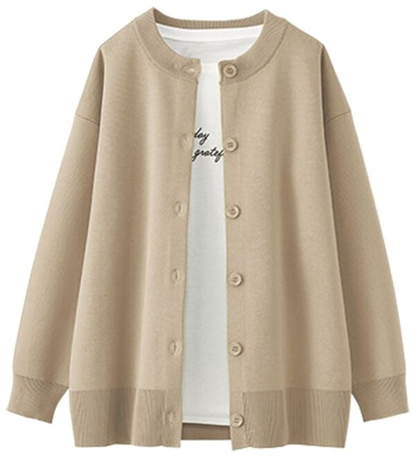 BELLUNA（ベルーナ）の「カーディガン＆ロゴＴセット（アンサンブル）」｜詳細画像