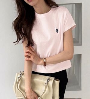 GeeRA（ジーラ）の「【ＵＳ．ＰＯＬＯ．ＡＳＳＮ】汗染み防止ミニＴシャツ（Tシャツ）」｜ピンク