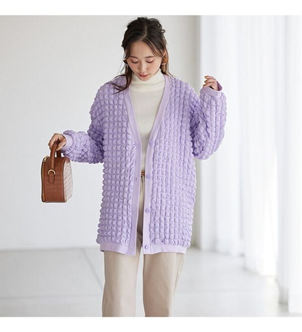 BELLUNA（ベルーナ）の「ポコポコが可愛いゆったりポップコーンカーディガン（その他カーディガン）」｜詳細画像