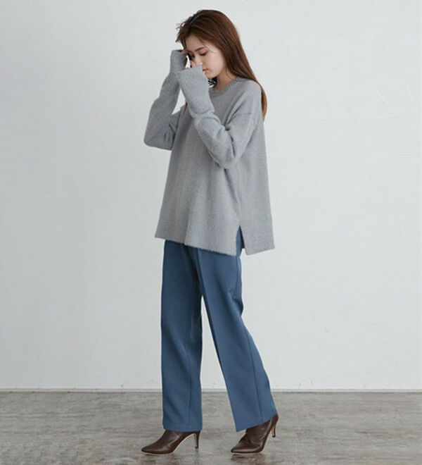 Pierrot（ピエロ）の「スタイルアップセンタープレスパンツ（フルレングスパンツ）」｜詳細画像