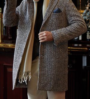 「上品さに差をつけるツイード調チェスターコート（メンズコート）」｜詳細画像