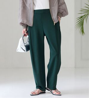 BELLUNA（ベルーナ）の「シュッと体型カバー！ワイドテーパード美脚パンツ（フルレングスパンツ）」｜モスグリーン