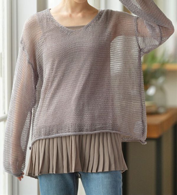 YU'NOW（ユナウ）の「【抗菌防臭】【吸水速乾】ブラ紐隠しの優秀プリーツワンピース（肌着・インナーウェア）」｜詳細画像