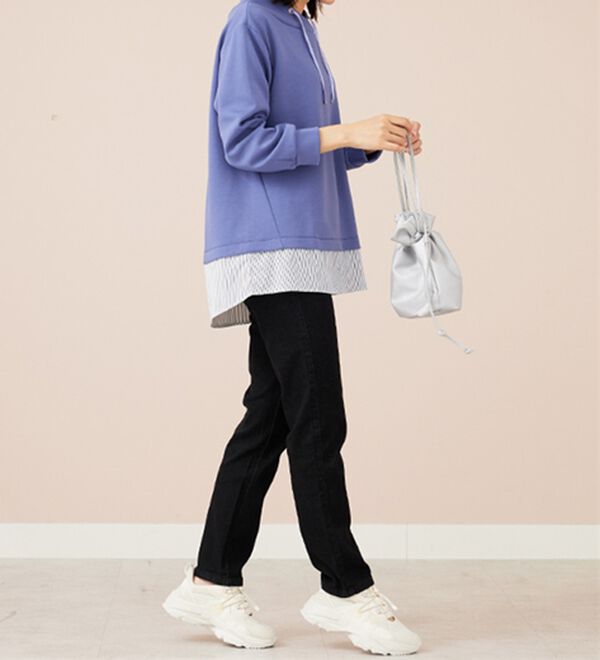 BELLUNA（ベルーナ）の「ワイドネックデザインシャツ切替チュニック（チュニック）」｜詳細画像