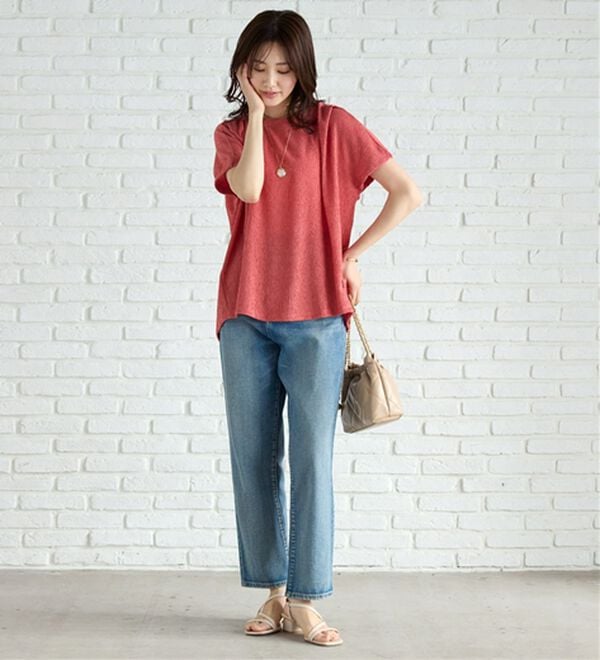 BELLUNA（ベルーナ）の「楊柳素材ドルマンプルオーバー（カットソー）」｜詳細画像