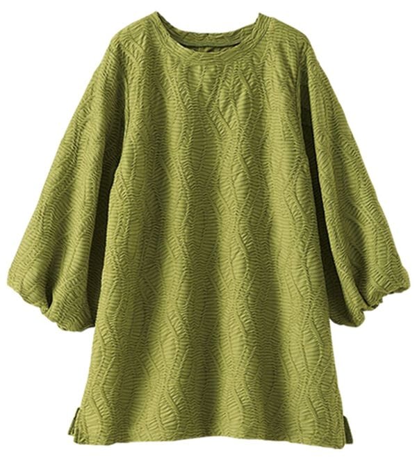 BELLUNA（ベルーナ）の「波柄ジャカードバルーン袖プルオーバー（カットソー）」｜詳細画像