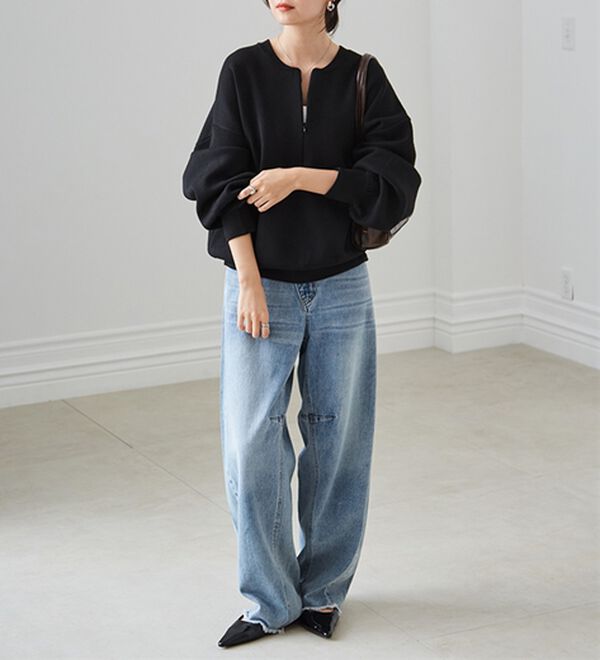 RANAN（ラナン）の「ハーフジップスウェットライクニット（ニット・セーター）」｜詳細画像