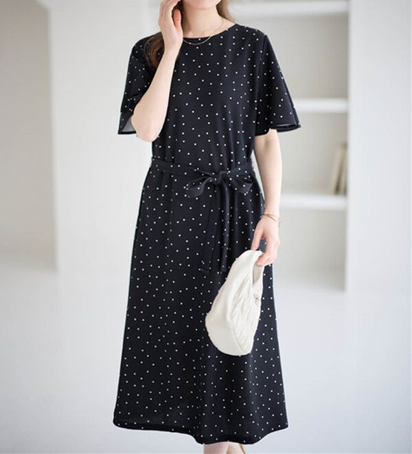 alotta（アロッタ）の「【4つの機能付】ひんやりフレア袖ベルト付ゆるワンピース（カットソーワンピース）」｜詳細画像