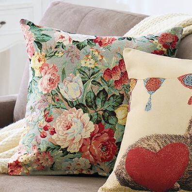 「ポルトガル製ジャカード織クッションカバー（クッション・クッションカバー）」