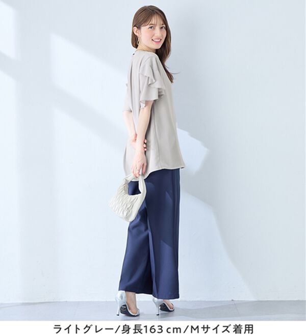 alotta（アロッタ）の「【イージーケア】フリル袖チュニックブラウス（チュニック）」｜詳細画像