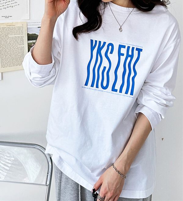 GeeRA（ジーラ）の「綿１００％アソートロゴロングＴｅｅ（カットソー）」｜詳細画像