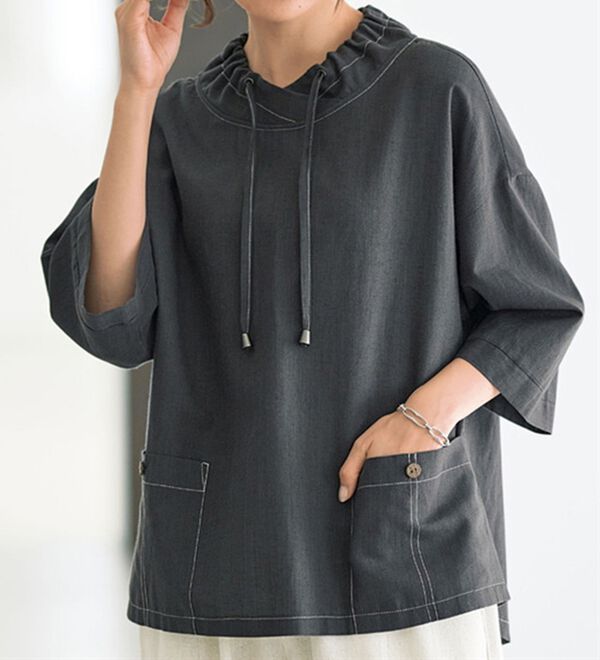 BELLUNA（ベルーナ）の「ステッチが効いたゆったりブラウス（ブラウス）」｜詳細画像