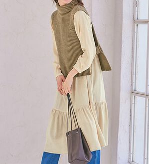 BELLUNA（ベルーナ）の「ベストとセットになったティアードワンピース（その他ワンピース）」｜詳細画像