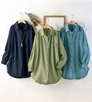 ルフラン（ルフラン）の「【３色組】「ゆったり好き」の為の羽織りシャツ（シャツ）」｜3色組