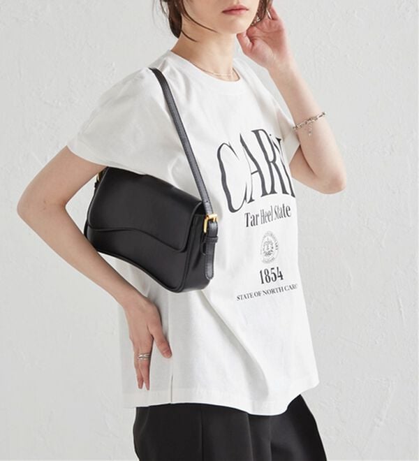 RANAN（ラナン）の「【汗シミ防止】カレッジロゴプリントＴ（Tシャツ）」｜詳細画像