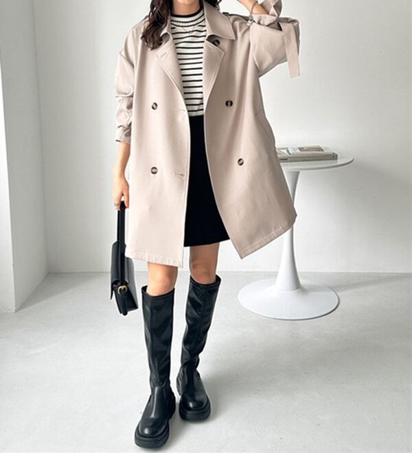 GeeRA（ジーラ）の「ミディ丈Ａライントレンチコート（ハーフコート）」｜詳細画像