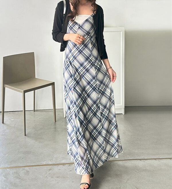 GeeRA（ジーラ）の「シアーチェックキャミワンピース（その他ワンピース）」｜詳細画像