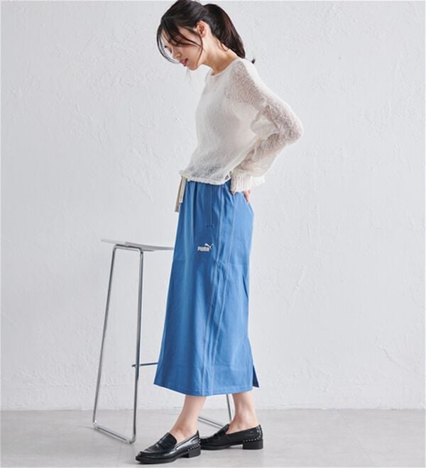 RANAN（ラナン）の「＜ｐｕｍａ＞コアヘリテイジ　ロングスカート（ロングスカート）」｜サックス