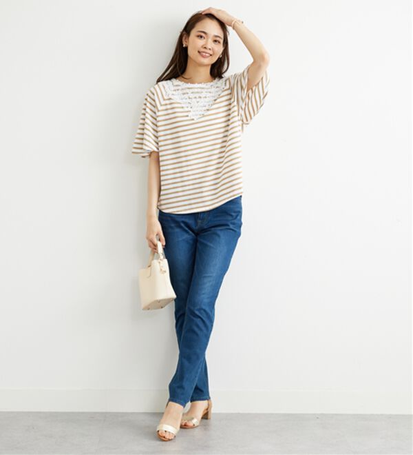 BELLUNA（ベルーナ）の「レース使いポンチョデザインプルオーバー（カットソー）」｜詳細画像