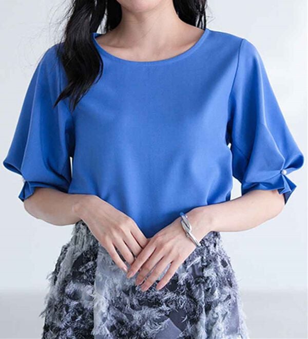 RANAN（ラナン）の「【ひんやり】袖タックデザインきれい見えブラウス（ブラウス）」｜詳細画像