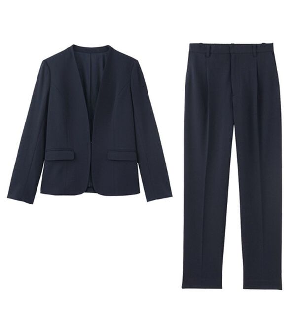 ジャケット+パンツ】洗濯機で洗えるのびのび！ストレッチカットソー