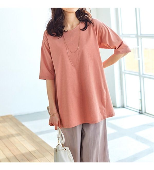 BELLUNA（ベルーナ）の「綿１００％抗菌防臭汗ジミ対策チュニック（チュニック）」｜詳細画像