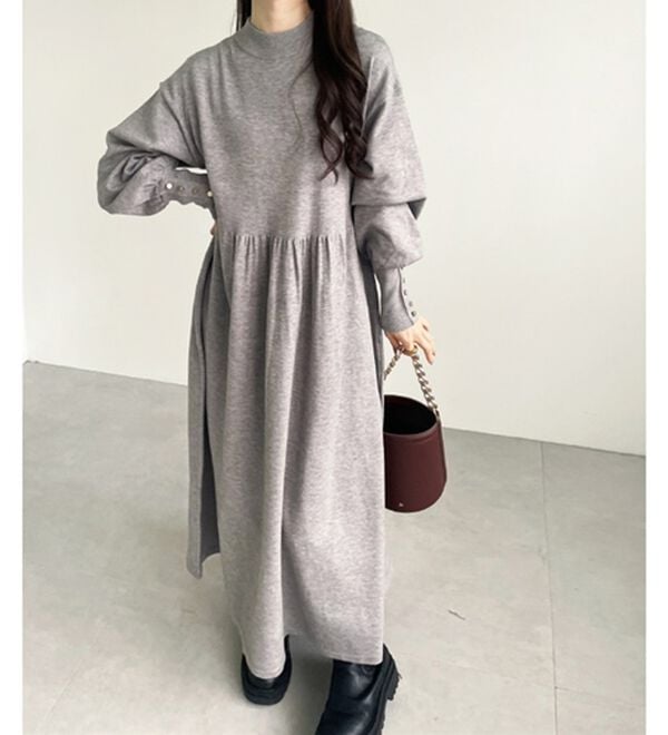 GeeRA（ジーラ）の「フィット＆フレアーニットワンピース（ニットワンピース）」｜詳細画像