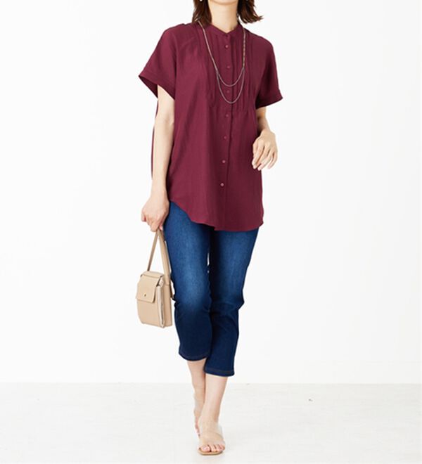 BELLUNA（ベルーナ）の「ビンテージ素材ドルマンシャツチュニック（チュニック）」｜詳細画像