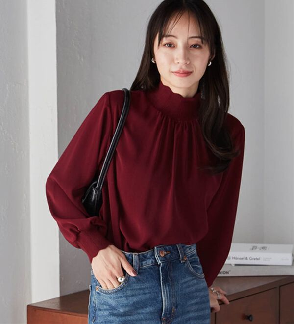 RANAN（ラナン）の「スカラップリブニット使いブラウス（ブラウス）」｜詳細画像