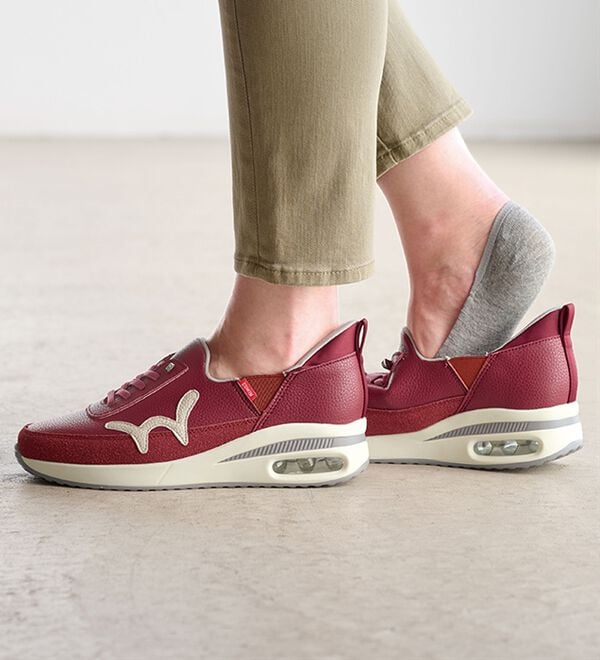 EDWIN＞さっと履ける！牛床革エアソールスニーカー - ベルーナ