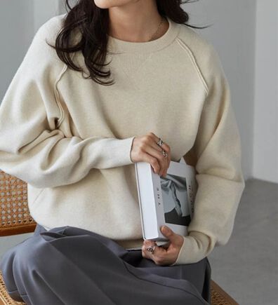 RANAN（ラナン）の「パチパチしにくい！大人のきれいめトレーナーニット（ニット・セーター）」