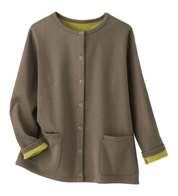 BELLUNA（ベルーナ）の「パチパチしにくい！静電気防止裏フリース配色カーディガン（その他カーディガン）」｜詳細画像