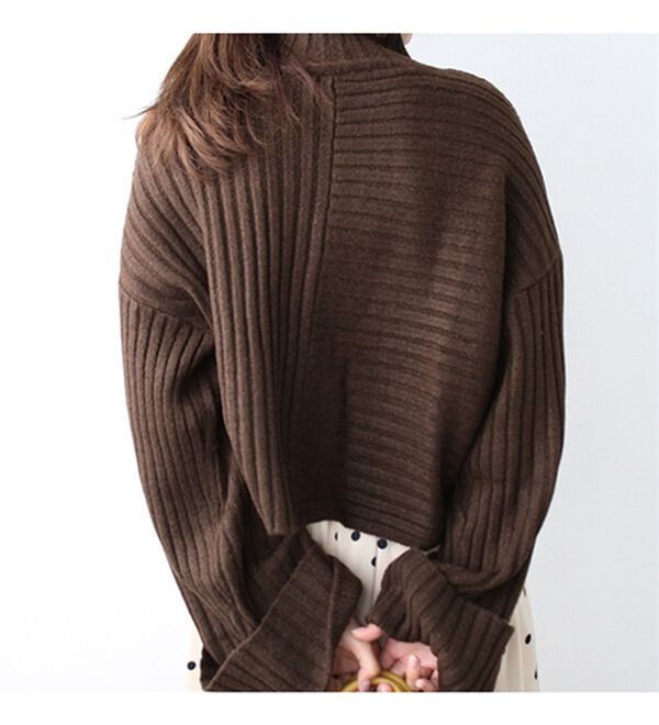 GeeRA（ジーラ）の「ワイドスリーブショート丈リブニット（ニット・セーター）」｜詳細画像