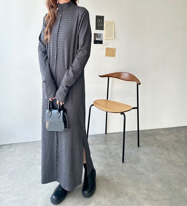 GeeRA（ジーラ）の「全骨格対応！ネックジャガードワンピ―ス（カットソーワンピース）」｜詳細画像