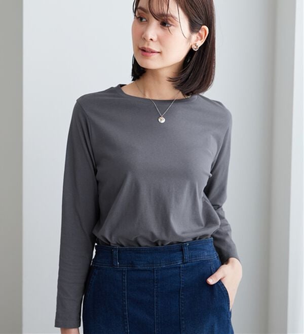 BELLUNA（ベルーナ）の「綿１００％大人顔サマ見えプルオーバー（カットソー）」｜詳細画像