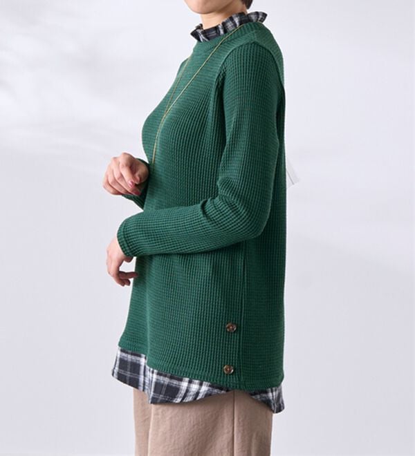 BELLUNA（ベルーナ）の「異素材重ね着風チュニック（チュニック）」｜詳細画像