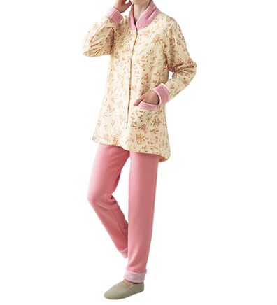 「【２着組】首元が暖かい裏起毛パジャマ（パジャマ・ルームウェア）」