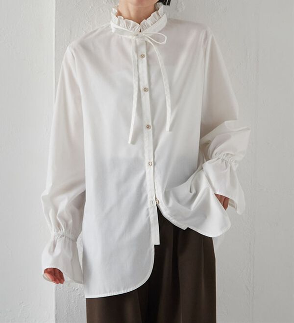 RANAN（ラナン）の「プチフリルリボン付きブラウス（ブラウス）」｜詳細画像