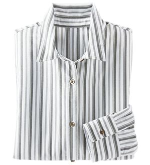 BELLUNA（ベルーナ）の「＜ＳＯＬＯＴＥＸ（Ｒ）＞ストレッチビッグシャツ（シャツ）」｜モノトーンストライプ